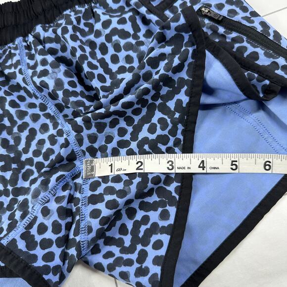 Lululemon Shorts Womens 6 Blue Black Tracker Ace Spot Lullaby Athletic Gym Run - Picture 9 of 10